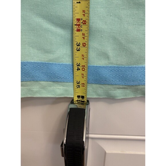 Sail To Sable Blue Green Preppy Resort Dress Size medium 100% linen elevated - Picture 8 of 9